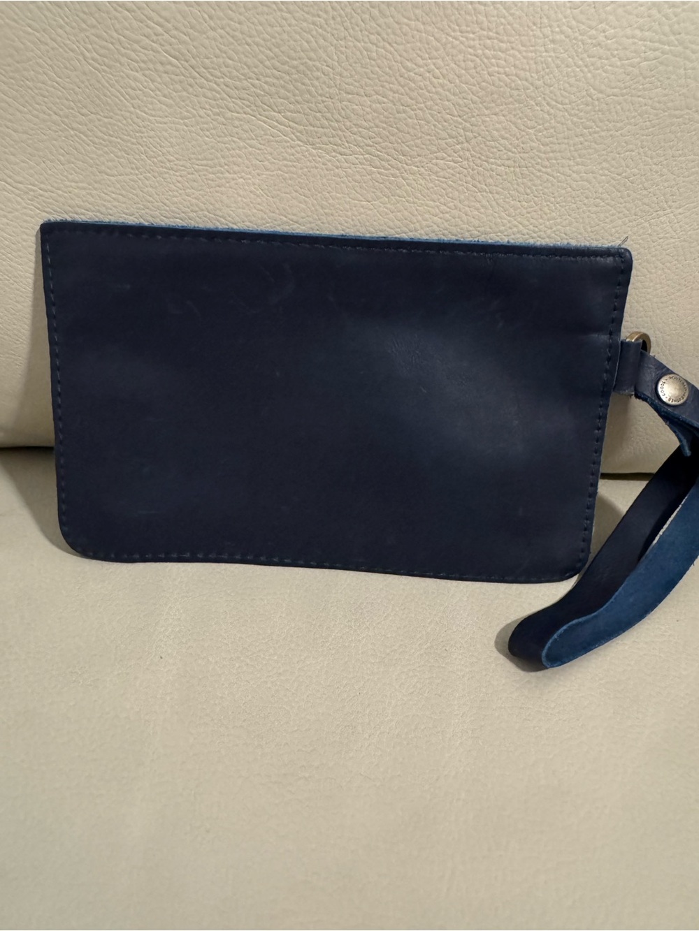 Portland LeatNavy Leather Wristlet Clutch - Men